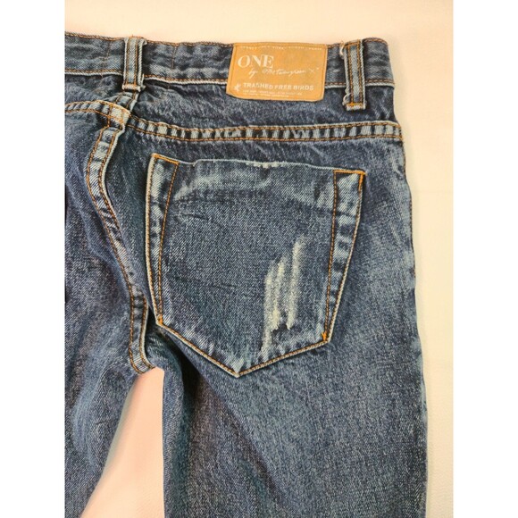 ONE X ONE TEASPOON FREEBIRD Skinny ZIPPER Ankle Jeans Distressed Ripped Size 22 - Picture 11 of 14